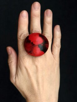 Red & Black Ring - Size 8.5