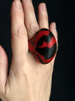 Red & Black Ring - Size 6.5