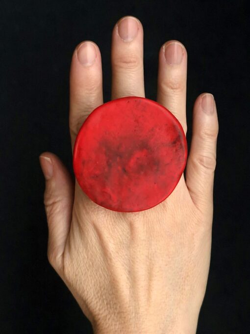 Red & Black Ring - Size 7 - Image 2