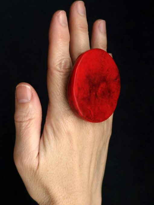 Red & Black Ring - Size 7 - Image 3