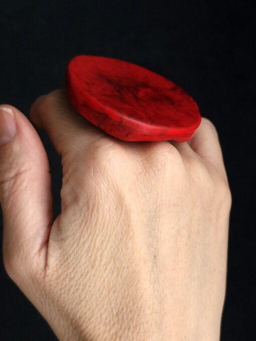 Red & Black Ring - Size 7 - Image 4