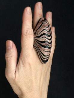 Vegan Ivory & Black Ring - Size 9