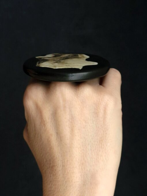 Vegan Ivory & Black Ring - Size 8 - Image 4