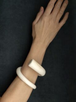 Vegan Ivory Snake Cuff - Size XL