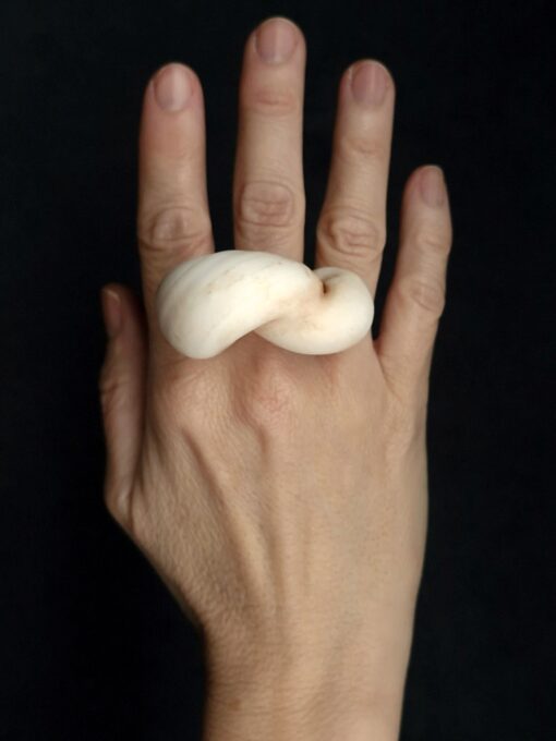 Vegan Ivory Sculptured Ring - Size 8.5 - Image 2