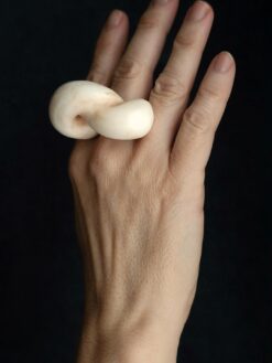 Vegan Ivory Sculptured Ring - Size 8.5