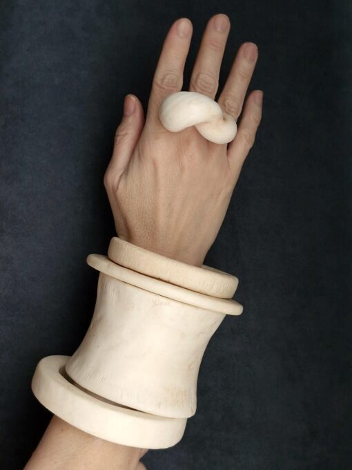 Vegan Ivory Sculptured Ring - Size 8.5 - Image 4
