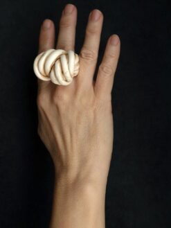 Vegan Ivory Sculptured Ring - Size 7.5