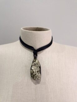 Pyrite Stone Pendant Necklace (Adjustable Length)