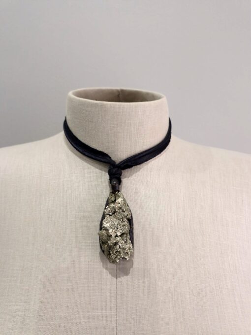 Pyrite Stone Pendant Necklace (Adjustable Length)