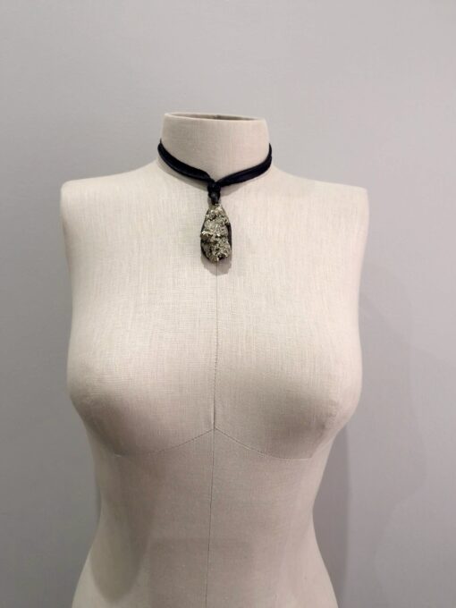 Pyrite Stone Pendant Necklace (Adjustable Length) - Image 4