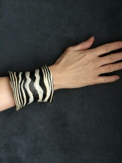 Black & Vegan Ivory Bangle - Size S
