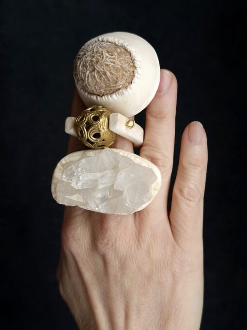 Apophylite Cluster Ring - Size 7 - Image 4