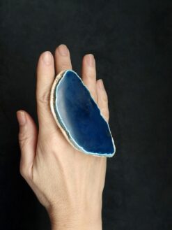 Blue Agate Stone Ring - Size 8.5