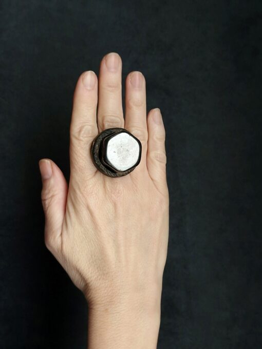 Hermatite Stone Ring - Size 8 - Image 2