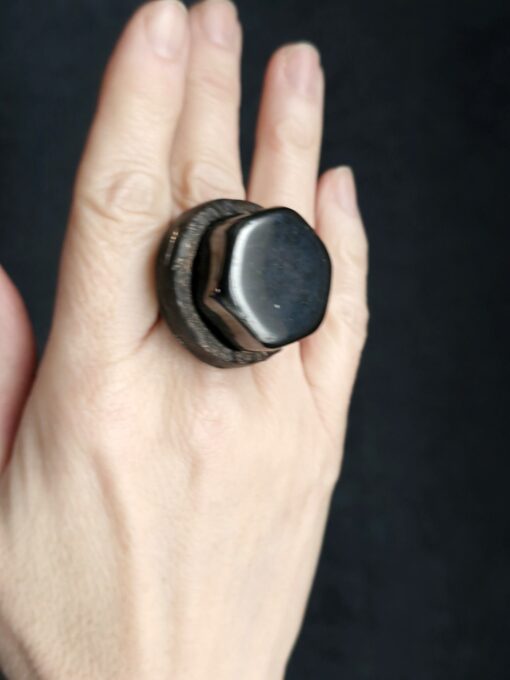 Hermatite Stone Ring - Size 8 - Image 3