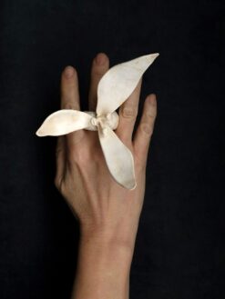 Vegan Ivory Flower Ring Size 8