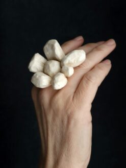 Vegan Ivory Flower Ring - Size 9