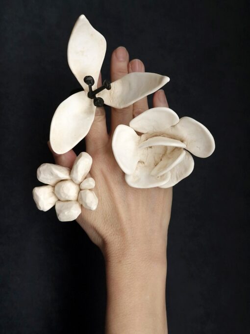 Vegan Ivory Flower Ring - Size 9 - Image 4
