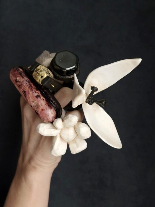 Vegan Ivory Flower Ring - Size 9 - Image 5