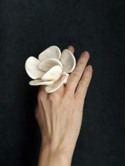 Vegan Ivory Flower Ring - Size 7.5