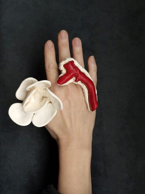 Vegan Ivory Flower Ring - Size 7.5 - Image 5