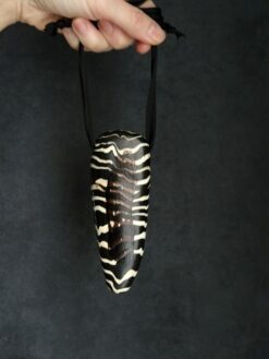 Vegan Ivory & Black Pendant Necklace (Adjustable Length)