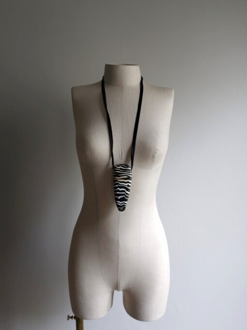 Vegan Ivory & Black Pendant Necklace (Adjustable Length) - Image 4