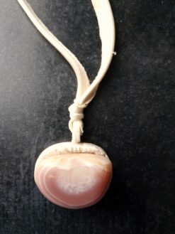 Apricot Agate Stone Pendant Necklace (Adjustable Length)