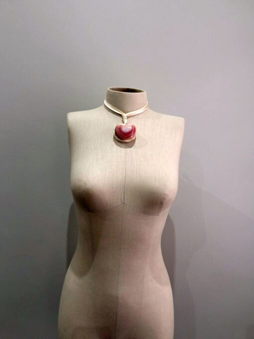 Apricot Agate Stone Pendant Necklace (Adjustable Length) - Image 3